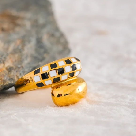 Gold Plated Boho Ring Size 6 - Picture 3 of 6